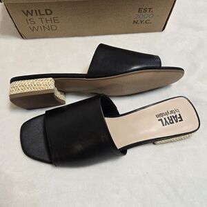 FarylRobin Dahlia Flat Slide‎ Sandal Black
